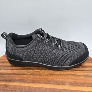 Orthofeet Shoes Womens 8.5 Wide Black Knit Lace Up Orthotic Comfort Walking